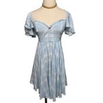 Maison Amory Sugarmilk Mini sweetheart dress dream sea blue plaid size small S Photo 5