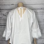 Grand & Greene Size 2X White Boho Floral Crochet Lace Keyhole Peasant Shirt Top Photo 5