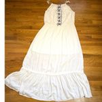 Maurice's Maurice’s Womens XL White Black Embroidered Gauze Maxi Dress Boho Vacation New Photo 0