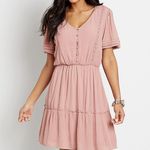 Maurice's Maurice’s Light Pink Button Front Puff Sleeve Mini Dress Feminine Romantic XXL Photo 0