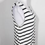 Loveappella Black and White Stripe Sleeveless Tunic with Side Ruching Size Large Photo 5