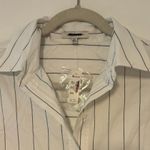 Madewell NWT Bubble-Hem Mini Shirtdress in Pinstripe Poplin White Size XS Photo 4