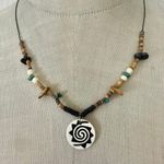 Handmade Ceramic Spiral Sun Pendant Boho Necklace Photo 10