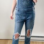 Celebrity Pink  Blue Stretch Denim Overalls Distressed Large Photo 5