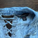 Rock & Republic Denim Sleeveless Lace Back Top Lightweight Blue XL Photo 2