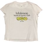 Lululemon XS Organic Cotton Baby Tee Tennis & Sports Club White NWT Preppy 1998 Photo 11