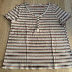 American Eagle American‎ Eagle Quarter Button Down Striped Short Sleeve Shirt size Large Photo 0