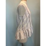 Beach Lunch Lounge Cotton blue striped sleeveless tank top size Large Photo 3