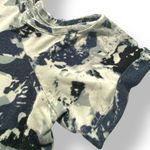 Rock & Republic π Camo Cold Shoulder V-Neck Tee Gray Blue Short Sleeve Top M Photo 4
