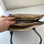 Tahari  blue gray silver hardware‎ metallic deep pocket shoulder tote purse bag Photo 5