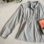 J.Crew  Pinstripe Long Sleeve Peasant Babydoll Blouse Photo 3