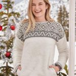 Sundance  size small Haven Sweatshirt cream w/black embroidery & gold beads. Photo 1