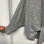 Chico's Womens Tie Front Gray Cocoon Cardigan Sweater XS OO Ribbed Mono Striped Photo 3