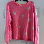 Lisa Todd Women's Coral Pink Grey Heart Pullover Sweater Size L Valentine Size L Photo 5