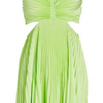 ALC Frank NWT A.L.C. Ari Pleated Satin In Green  Dress Size 4 Photo 0