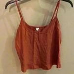 Aerie  Linen Spaghetti Strap Flowy Cropped Tank Blouse Size Medium V-Neck Ruffle Photo 6