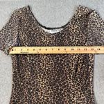 Vintage Pretty Girl Leopard Animal Print Midi Dress Women's Small Short Sleeve Brown Photo 6