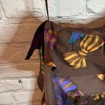 Britt Ryan Size 4 One Shoulder 100% Silk Brown Dress with Bows & Ruffle NWOT Photo 1