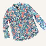 Talbots Ratti Tropical Print Classic Cotton Shirt Size XL Preppy Resortwear Photo 1