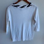 Emporio Armani EA7 White Blouse Neckline Detailing Neutral Nautical Preppy XS Photo 3