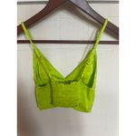 Aerie  Satin Corset Crop Top Bralette Lime Green Chartreuse Smocked Cami Tank XS Photo 4