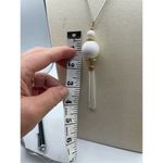 Vintage white chain tassel boho festival retro necklace White Photo 5