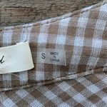Mustard Seed  Tan and Cream Gingham Plaid Blouse Size S Photo 6
