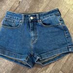 PacSun  Mom Shorts Women's Size 24 Blue 5-Pocket High Rise Whisker Dark Wash Photo 0