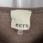 Ecru  Boxy Top Medium Oversized Brown with Suede Trim Lagonlook Photo 5