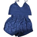Victoria's Secret  Women's Navy Zebra Pajama Set Size Medium Satin Cami & Shorts Photo 0