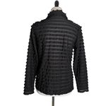 Womens See Though Black Ruffle Jacket Size S Petite Sheer Full Zip Ethereal Photo 4