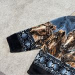 Mazmania Women’s Vtg Horse Print Equestrian Fleece Jacket Full Zip High Neck XL Blue Photo 13