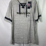 Fanatics NWT Baltimore Ravens Lace-up T-shirt - Womens Size 3X - Heather Gray Photo 0