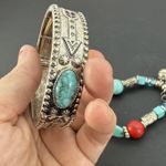 Lot of 4 Vintage Bracelets Turquoise Beaded Lot Stretchy And Magnetic Blue Photo 11