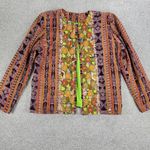 VTG Women Patchwork Embroidered Jacket L Orange Purple Floral Tribal Ethnic Boho Size L Photo 11