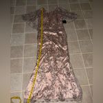 Chic Floral Lace Maxi Dress Silver Size 6 Photo 4
