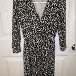 H&M black patterned v-neck long sleeve Drop Waist dress Photo 1