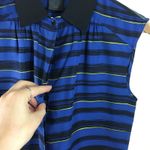 Jason Wu Miss Wu by  silk blue black striped blouse Photo 4