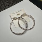 Tahari Rosy Gold Tone Hoop Pierced  Earrings NWT Photo 1