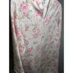 Miss Elaine Medium House Coat Robe Floral Womens Quilted Zip Pink White Womens Photo 14
