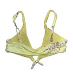 BCBGeneration Pastel Yellow Floral Print Tie Front Scoop Bikini Top Photo 5