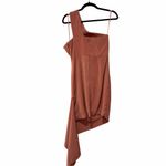 Keepsake Terracotta One Shoulder Asymmetric Bodycon Cocktail Dress Sz M Photo 4