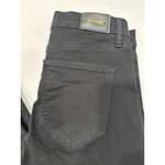 EXPRESS Women's Pitch Black Skyscraper Mid Rise Flare Jeans, Slits, Size 8 Short Photo 7