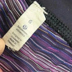 Lululemon  Purple Stripe Wunder Under Cropped  Athletic Leggings Pockets Size 6 Photo 1