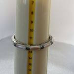 Gorgeous inlaid pink mother of pearl Maras site hinged bangle bracelet. … Photo 7