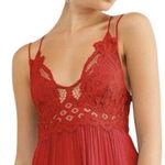 Free People NEW Size S Adella Maxi Slip Dress Sleeveless Boho Crochet Lace Red Photo 1
