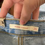 Levi's Levi’s wedgie straight light wash distressed ripped short rigid denim jeans 26 Photo 12