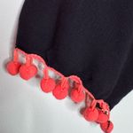 Embroidered Black Tassel Boho Pompoms Detail Mini Dress Womens Hippie Size M Size M Photo 3