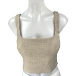 Aritzia Wilfred Beige Tan Sleeveless Sculpt Cami Camisole Tank Crop Top Size M Photo 0