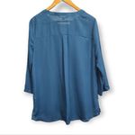 Valerie Stevens  Green Lace‎ Detailed V-Neck Blouse Size Large Photo 1